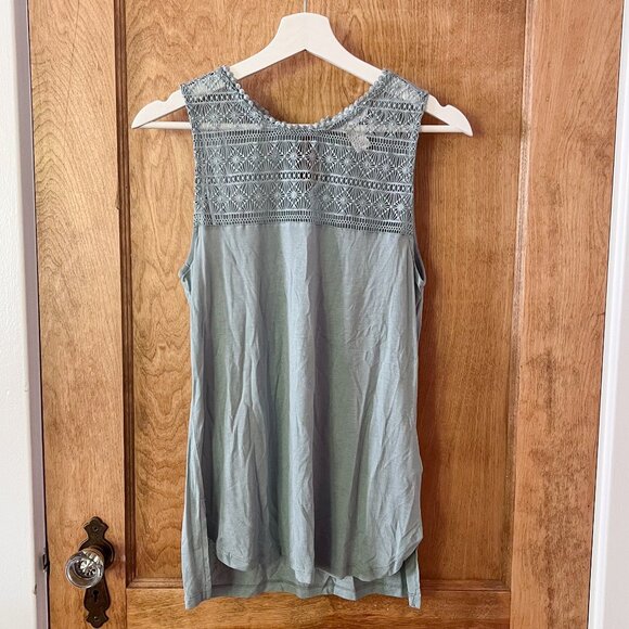 Blue Tank Top with Lace Detailing from H&M - Picture 1 of 4
